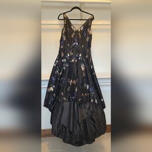 Calvin Klein Black Floral Sequin Hi-Low Dress NWT Size 14